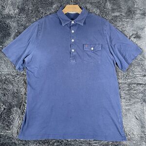 Criquet Pocket Polo Shirt Men's Large Navy Blue Short Sleeve Preppy Golf Texas